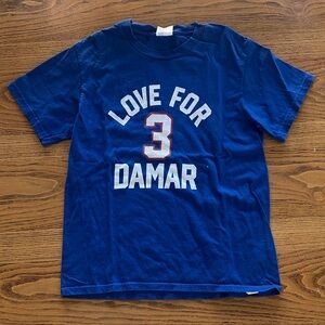 Blue Kids Shirt with 'Love for 3 Damar' Print
